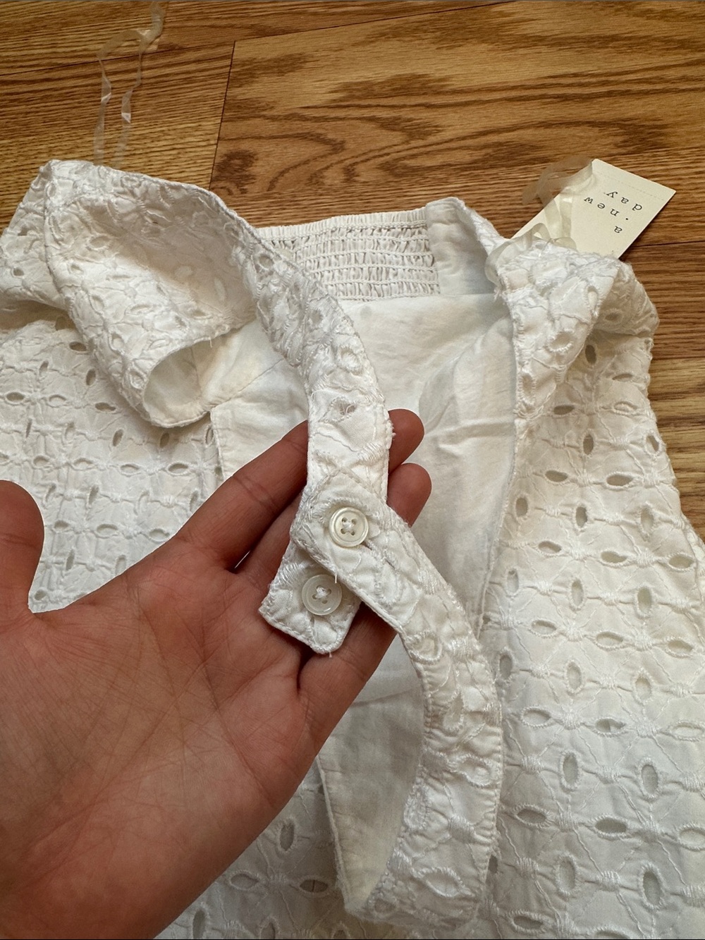 A New Day White Eyelet Halter Maxi Dress XL NWT - Picture 7 of 10